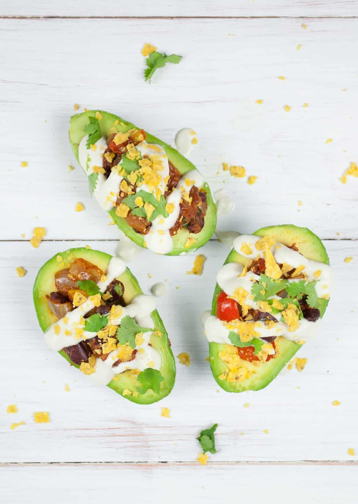 Chilli Stuffed Avocado Boats