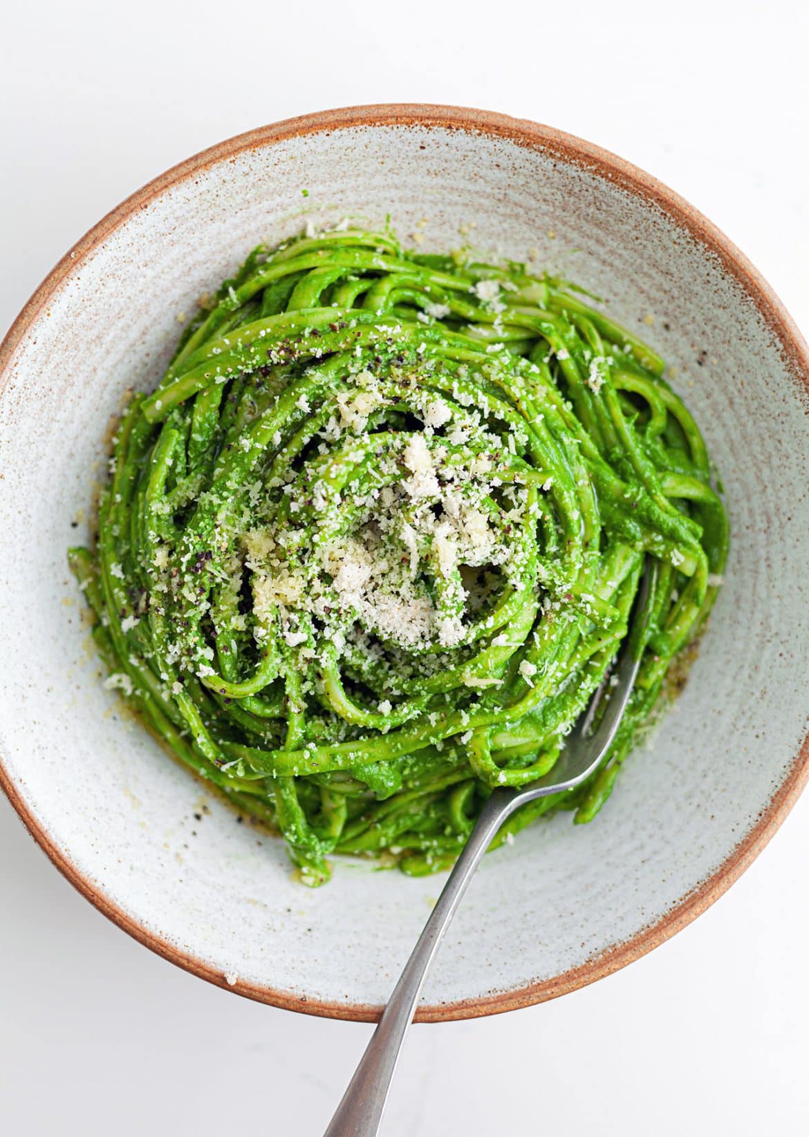 Vegan Super Green Kale Linguine Pasta Recipe