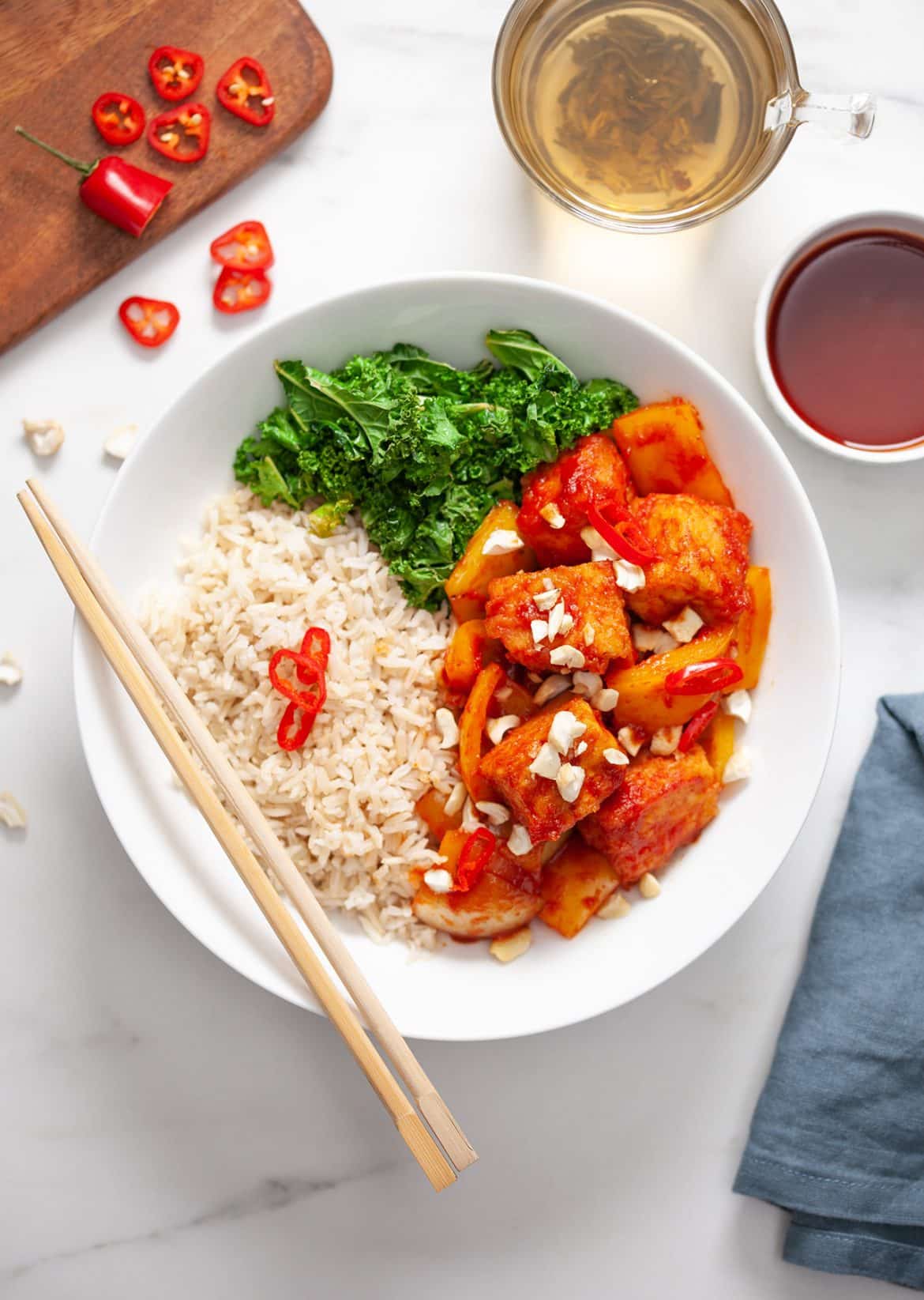 Vegan Sweet & Sour Sticky Tofu