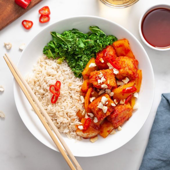 Vegan Sweet & Sour Sticky Tofu