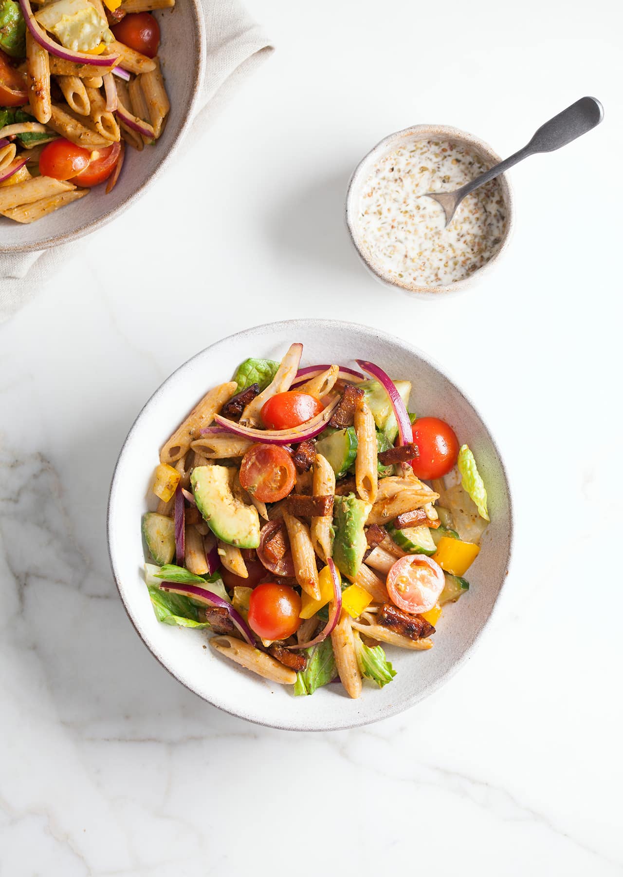 BLT Pasta Salad - SO VEGAN