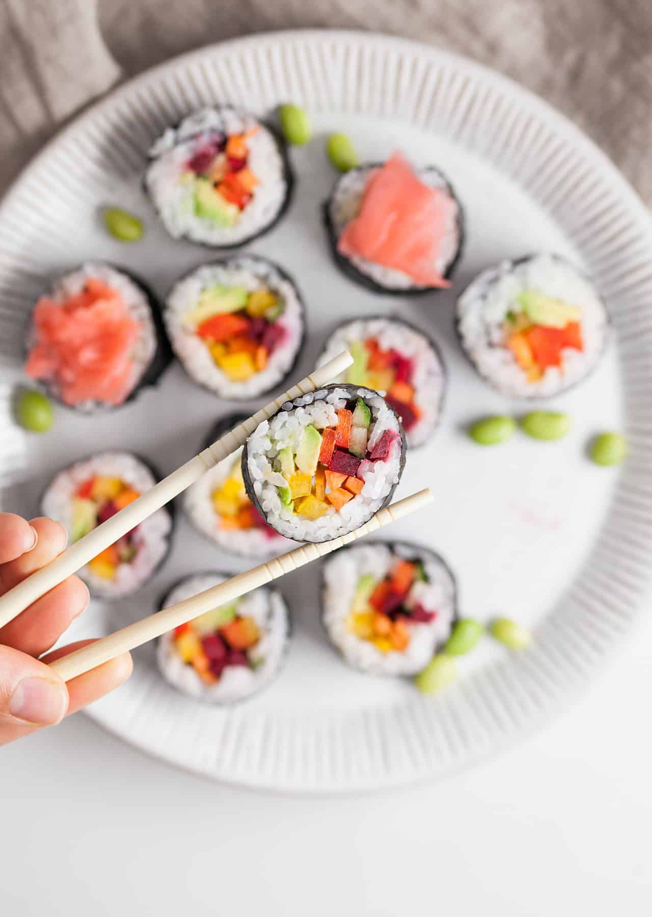 Rainbow Vegetable Sushi