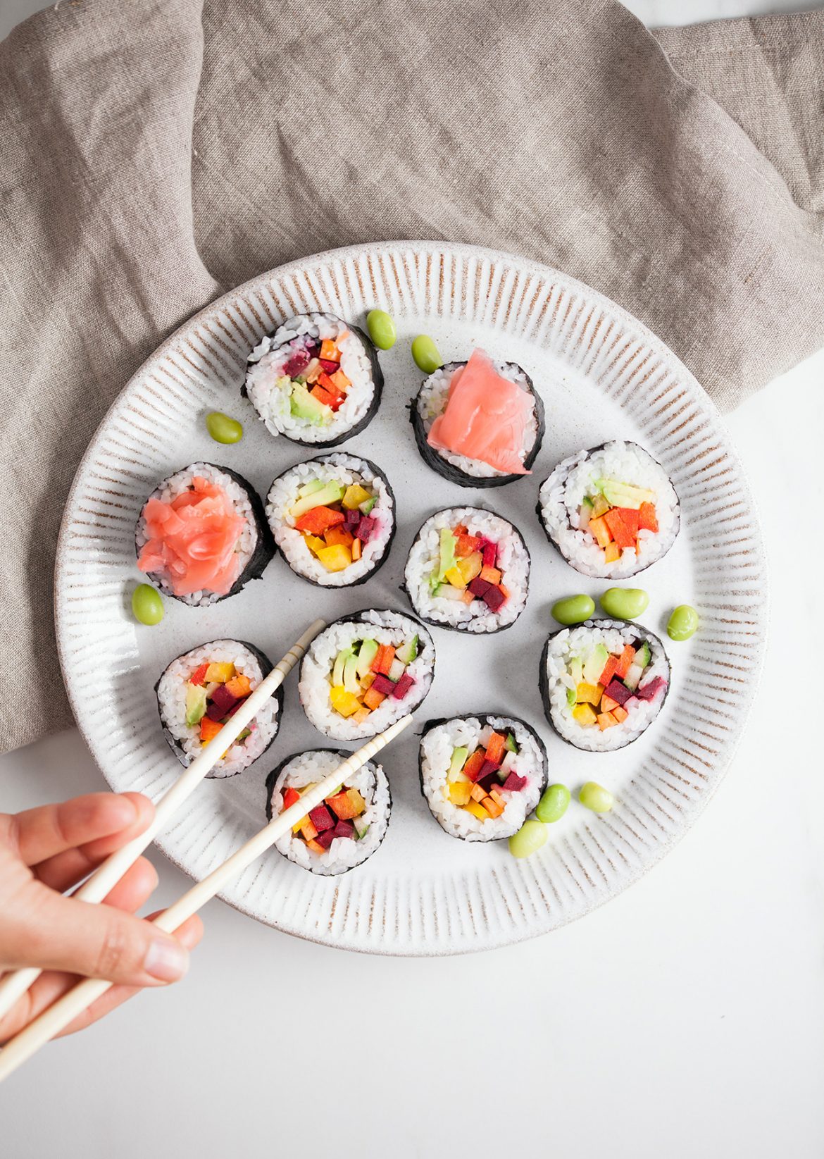 Rainbow Vegetable Sushi