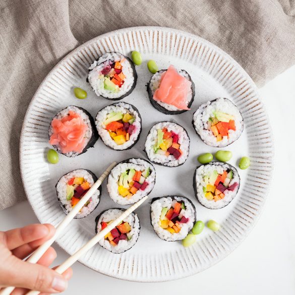 Rainbow Vegetable Sushi