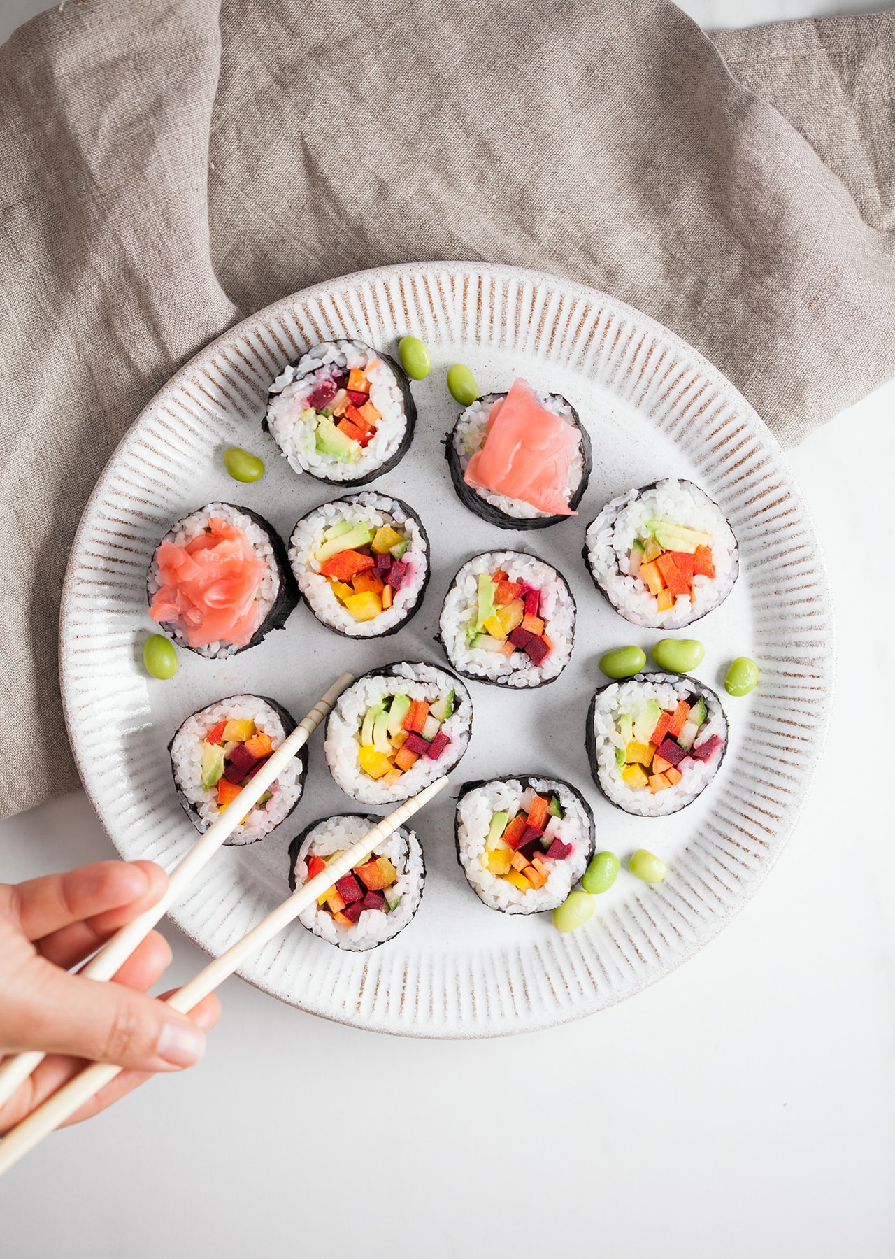 Rainbow Veggie Sushi Rolls