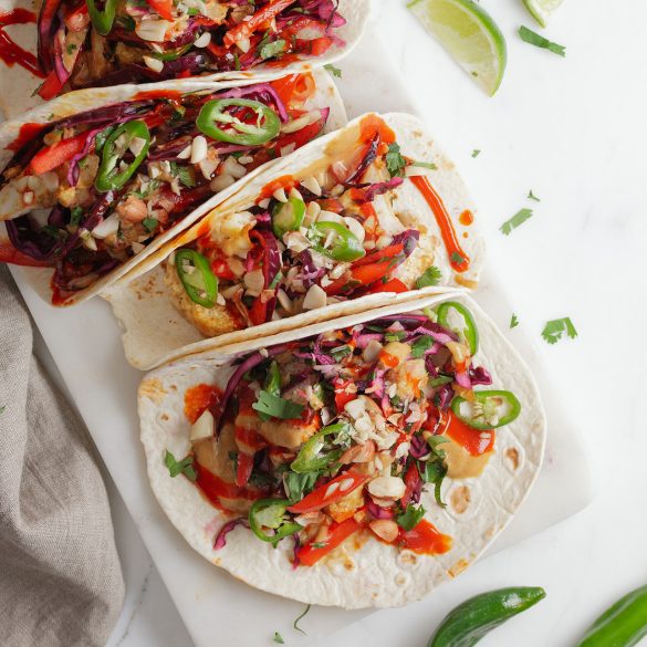 Vegan Cauliflower Peanut Butter Tacos
