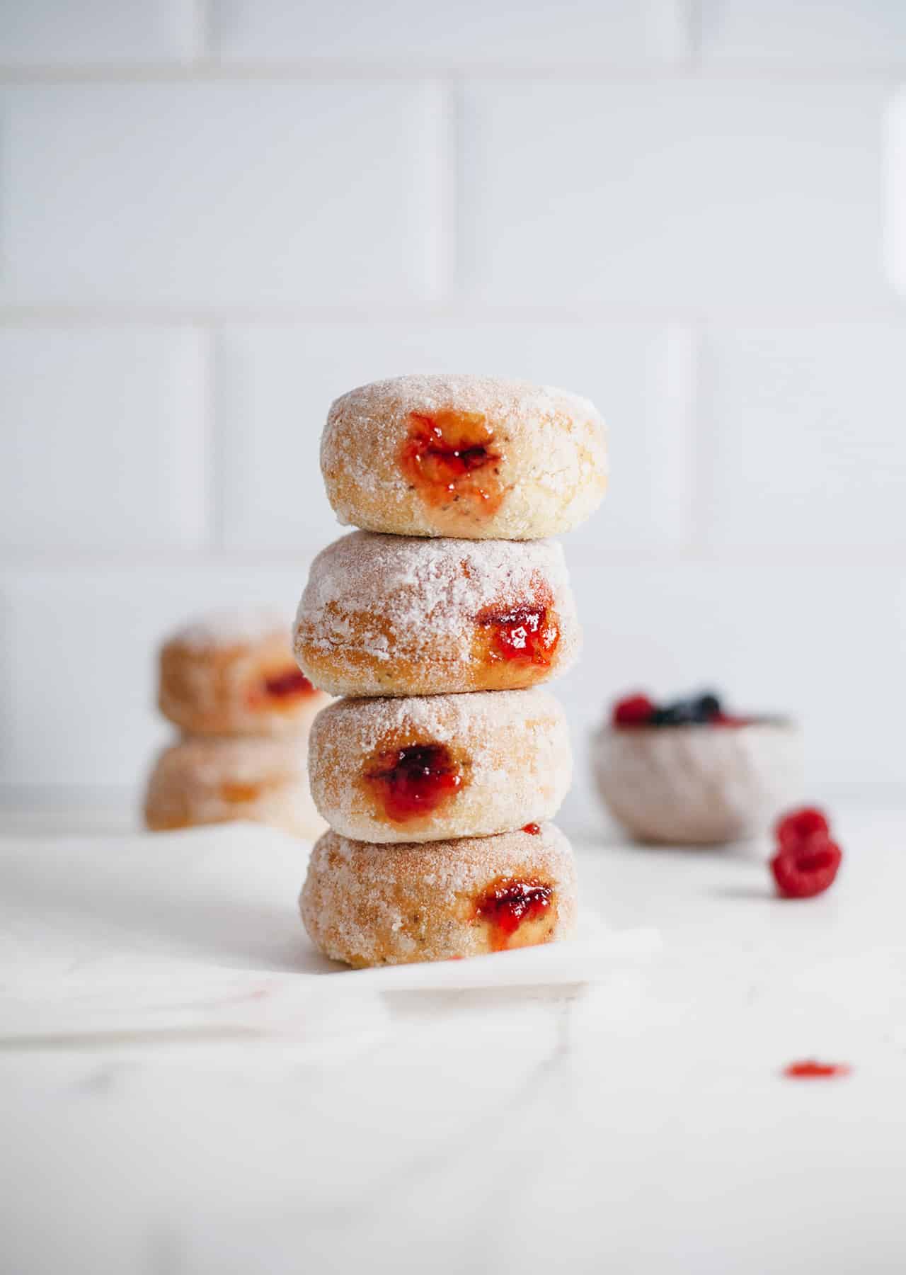 Vegan Baked Jam Doughnuts