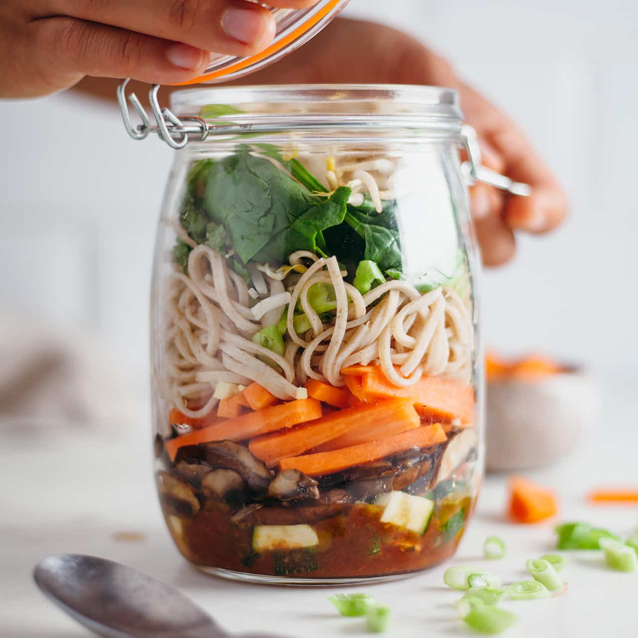 Spicy Thai Noodles Meal Prep Mason Jar Recipes So Vegan