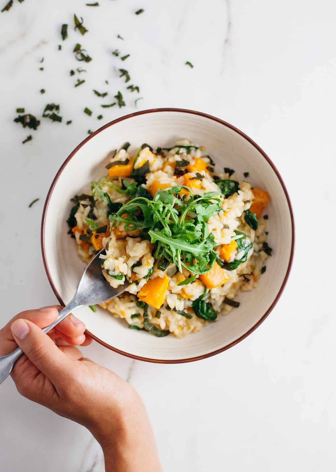 Vegan Butternut Squash Sage Autumn Risotto Recipe