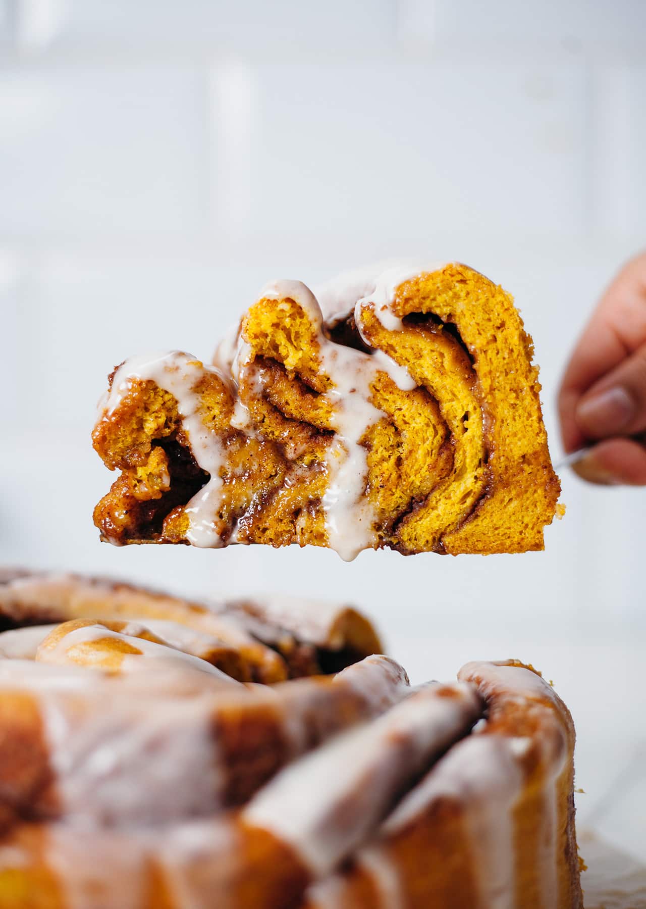 Vegan Giant Pumpkin Spiced Cinnamon Roll