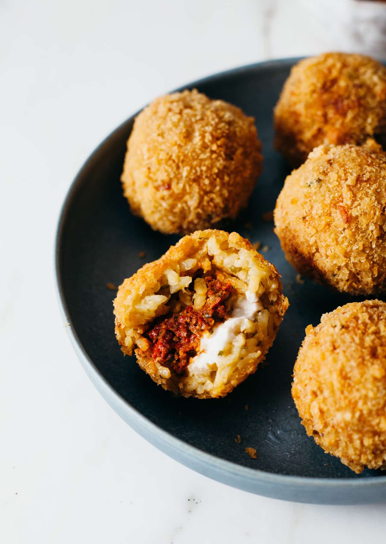 Vegan Sun-dried Tomato Pesto Cream Cheese Arancini Balls Recipe