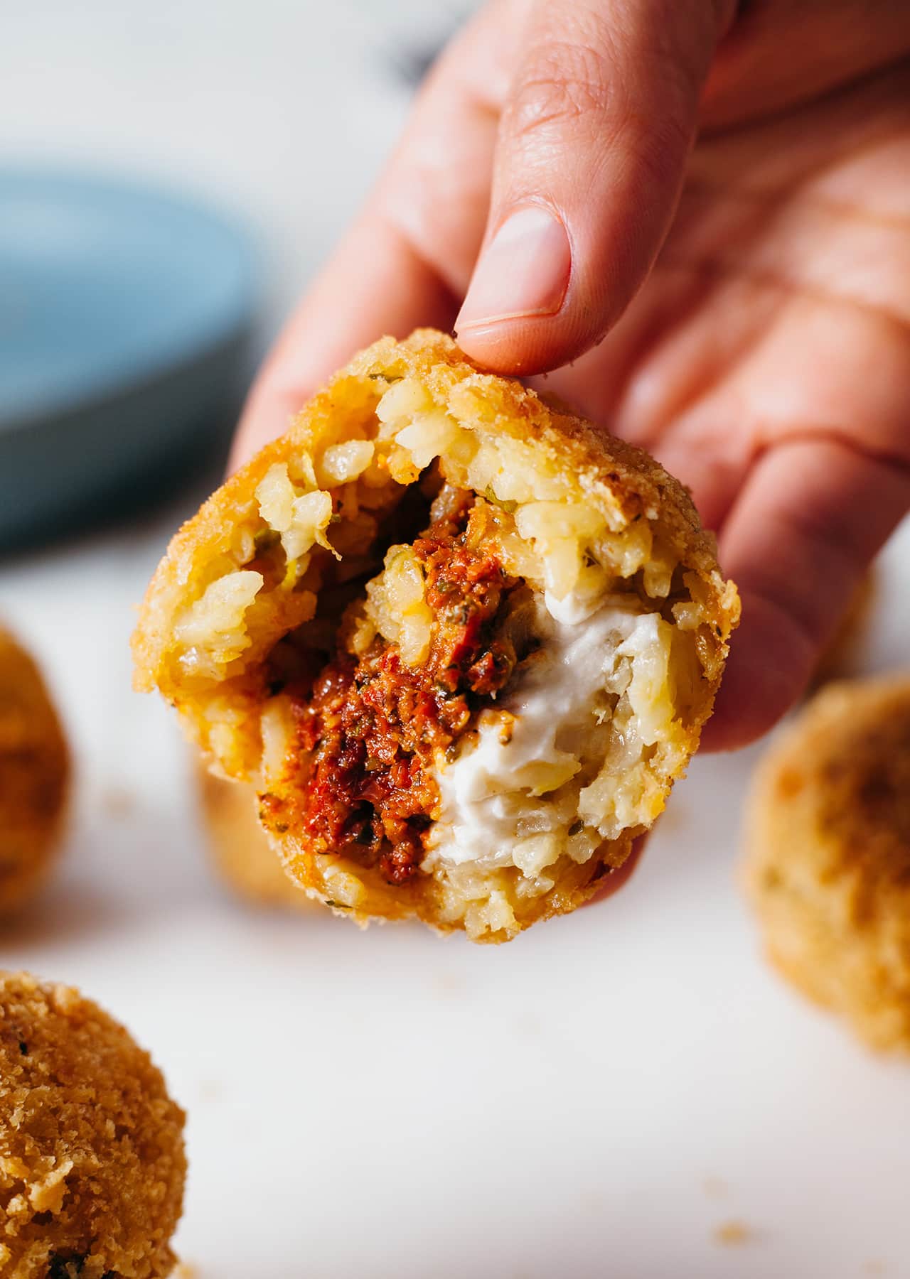 Vegan Sun-dried Tomato Pesto Cream Cheese Arancini Balls Recipe