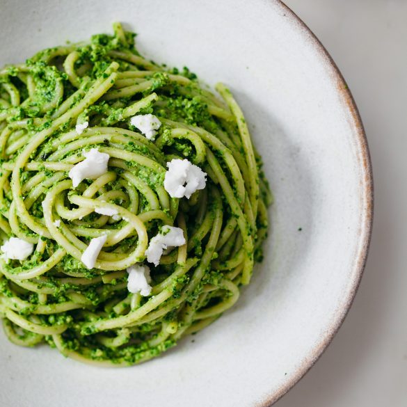 Vegan Spring Spaghetti Green Pasta Recipe