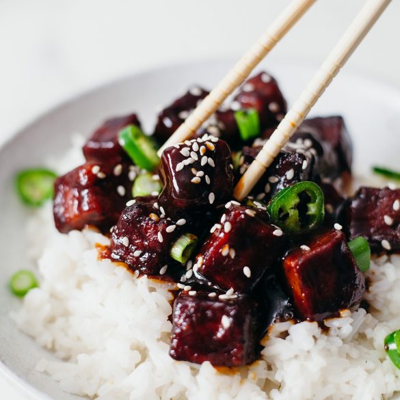 Sticky Black Tofu Vegan Recipe