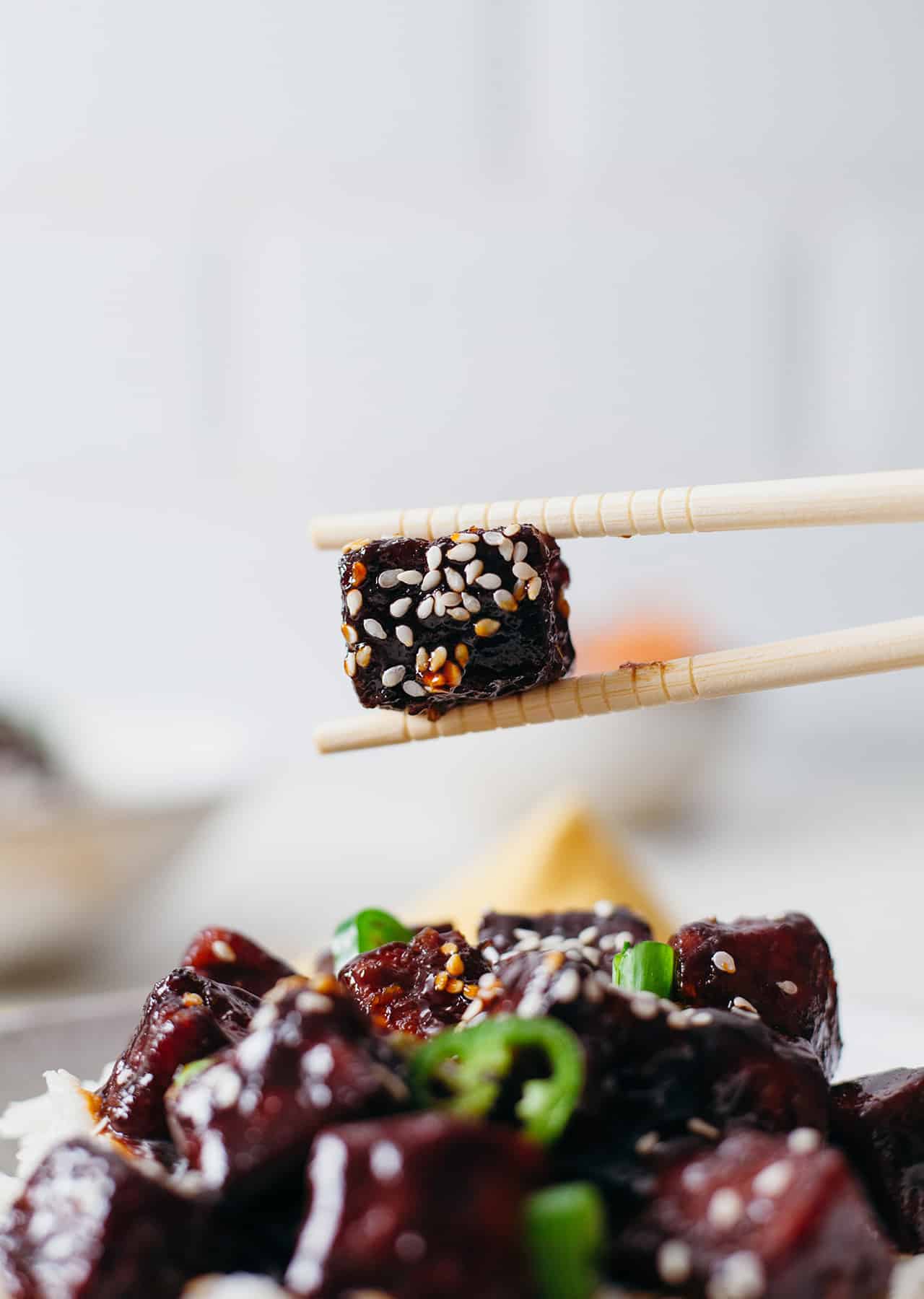 Sticky Black Tofu Vegan Recipe