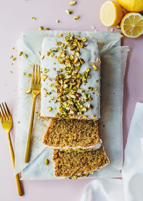 Vegan Pistachio & Cardamom Lemon Drizzle Cake Recipe