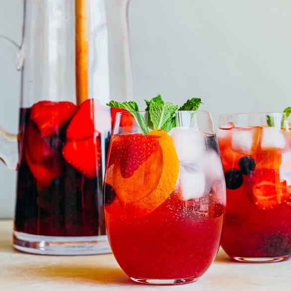 Vegan Rose Mixed Berry Sangria Recipe