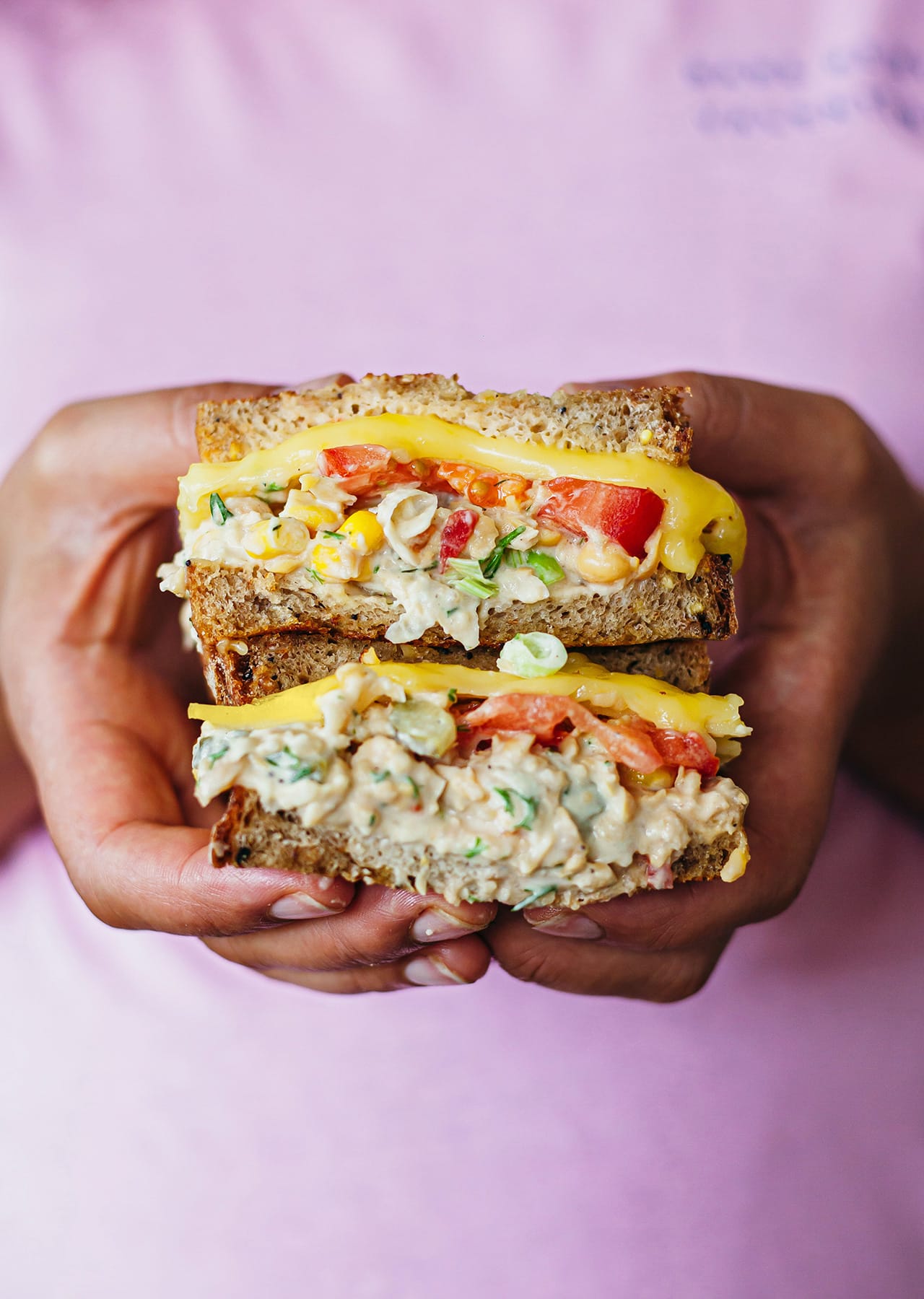 Vegan Chickpea Tuna Cheese Melt Sandwich Recipe