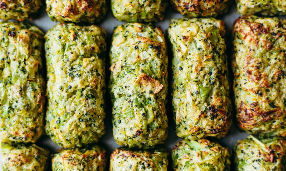 Low-Waste Broccoli Tater Tots - SO VEGAN
