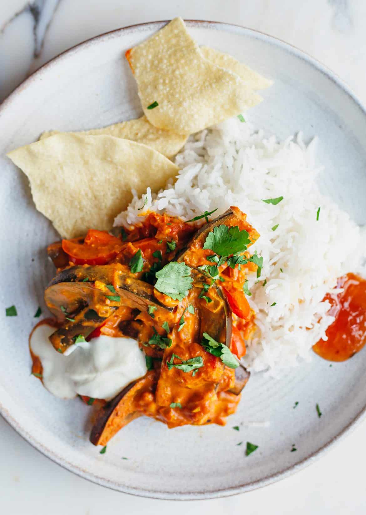 30Minute Aubergine Coconut Curry SO VEGAN