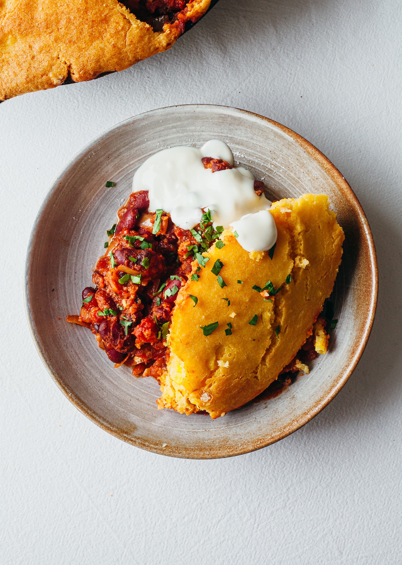 Vegan One-Pan Chilli Cornbread Recipe