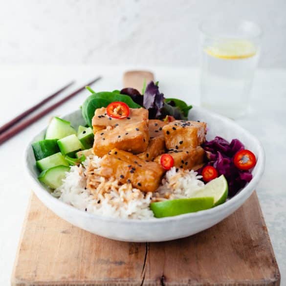 Tahini Tofu Power Bowl Vegan Recipe Tahini Tofu Power Bowl Vegan Recipe