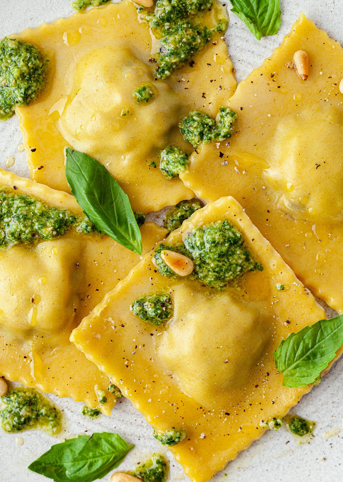 Homemade Mushroom + Pesto Ravioli - SO VEGAN