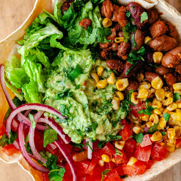 Crispy Tortilla Taco Bowl Vegan Recipe