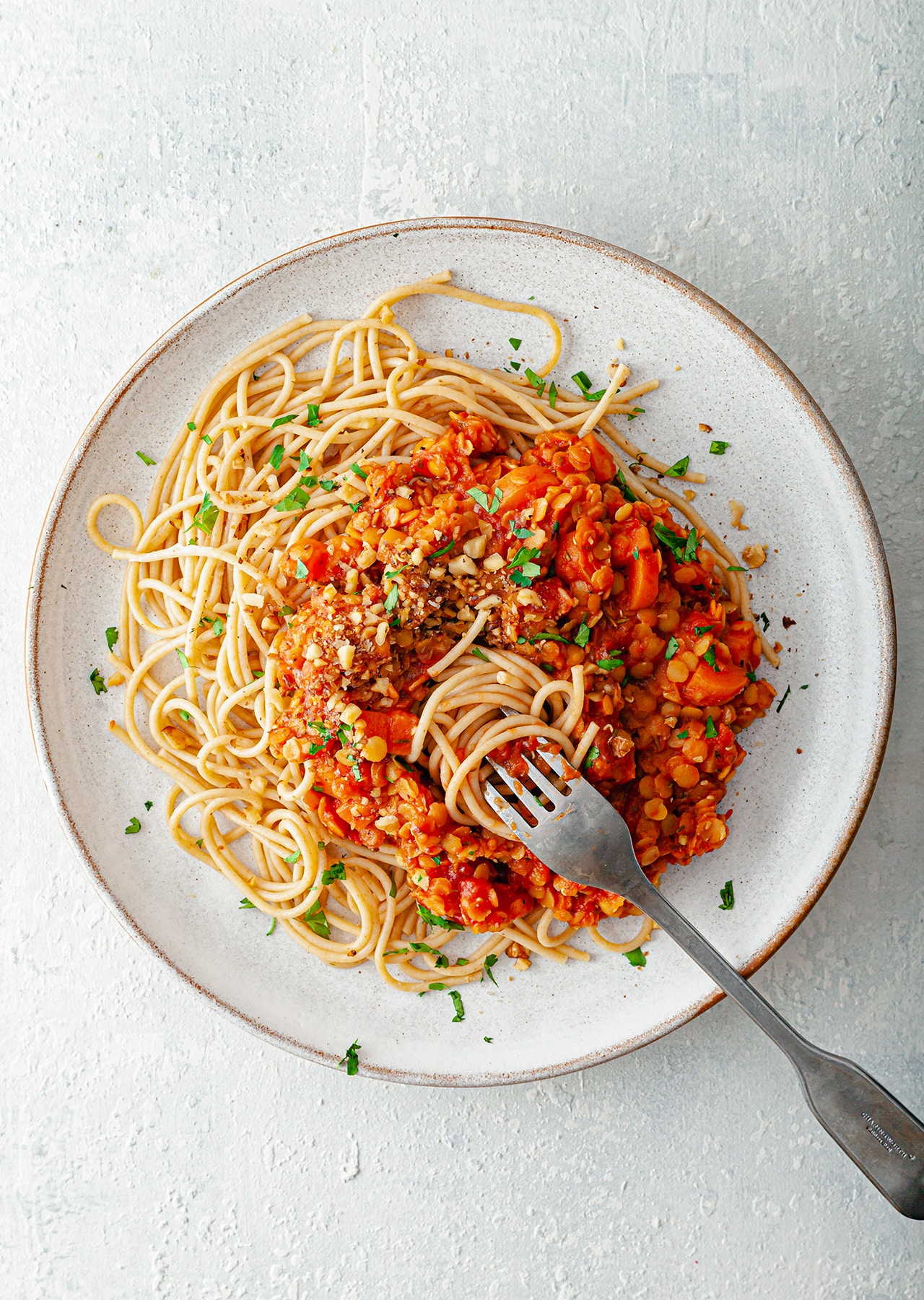 Lentil Spaghetti Ragu Vegan Recipe