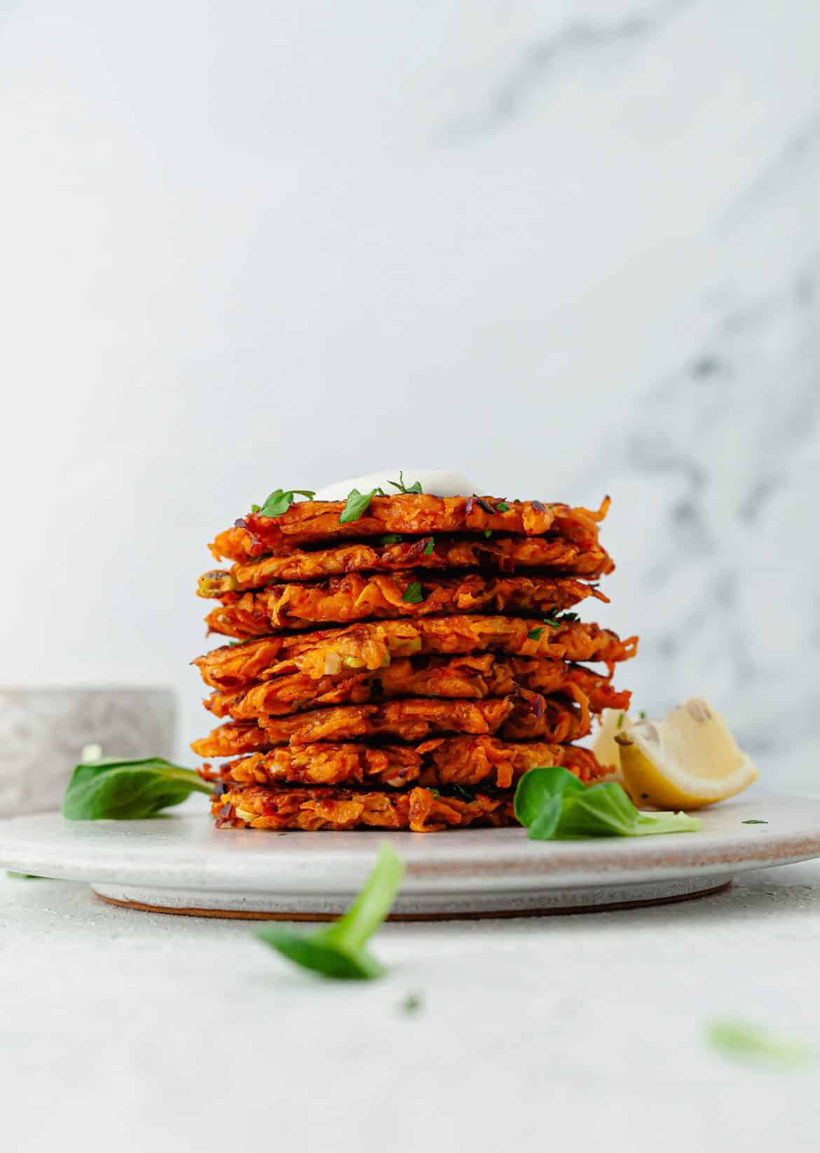 Harissa Sweet Potato Fritters Vegan Recipe