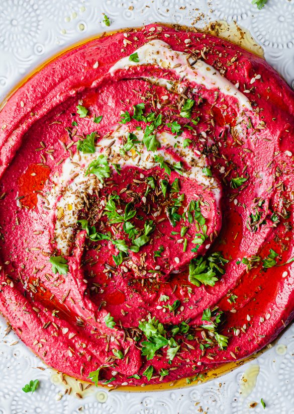 Smooth Beetroot Hummus Vegan Recipe