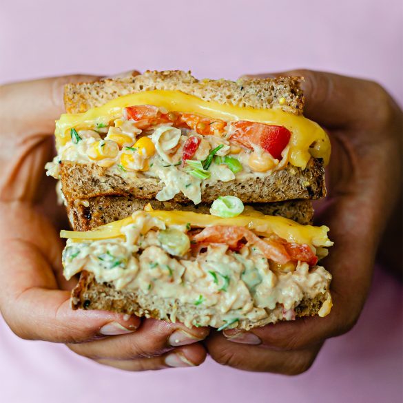 Vegan Chickpea Tuna Melt Sandwich Recipe