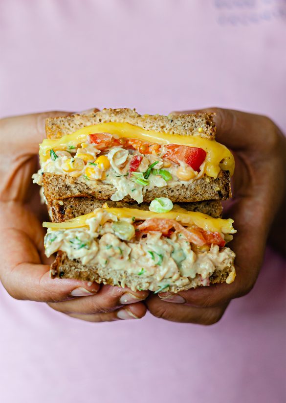 Vegan Chickpea Tuna Melt Sandwich Recipe