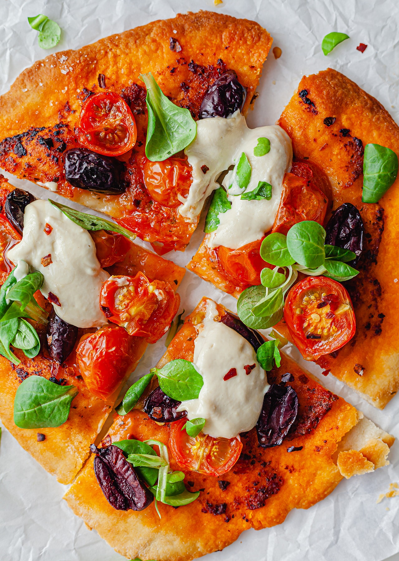 Vegan Speedy Flatbread Pesto Pizza Recipe