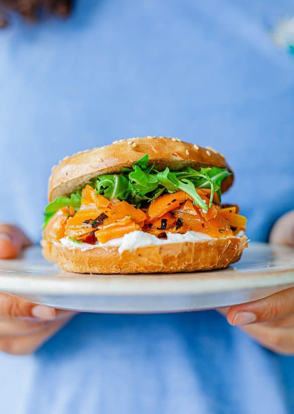 Carrot Salmon Lox Vegan Bagels Cream Cheese Recipe