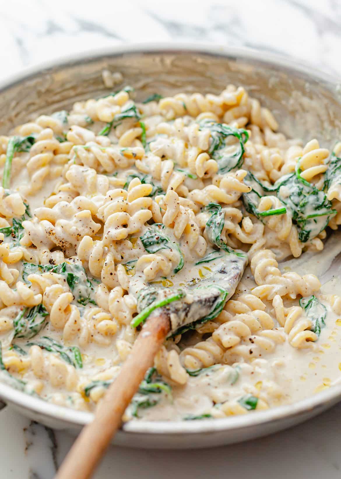 Creamy Spinach Pasta SO VEGAN