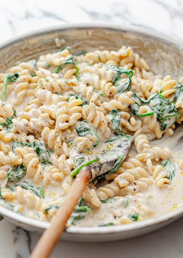 Vegan Creamy Spinach Pasta Recipe