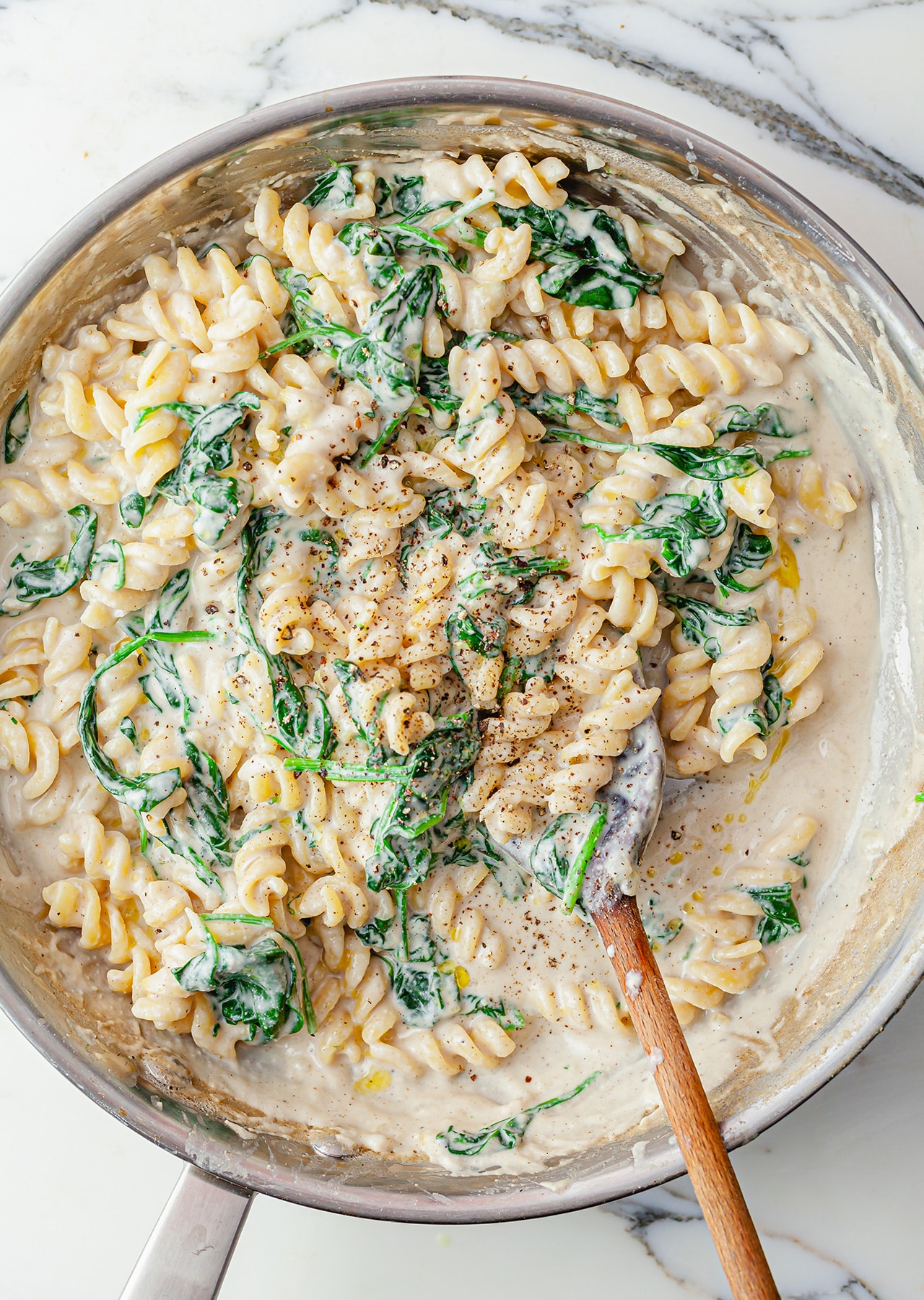 Vegan Creamy Spinach Pasta Recipe