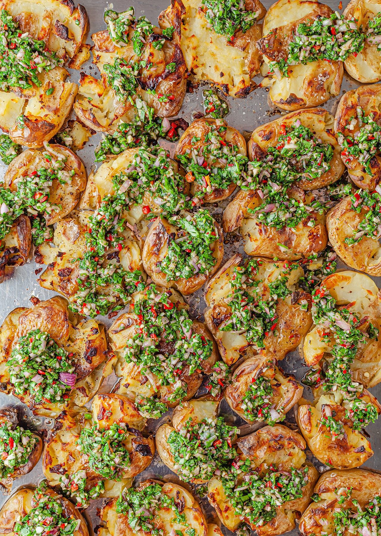 Chimichurri Smashed Potatoes Vegan Recipe