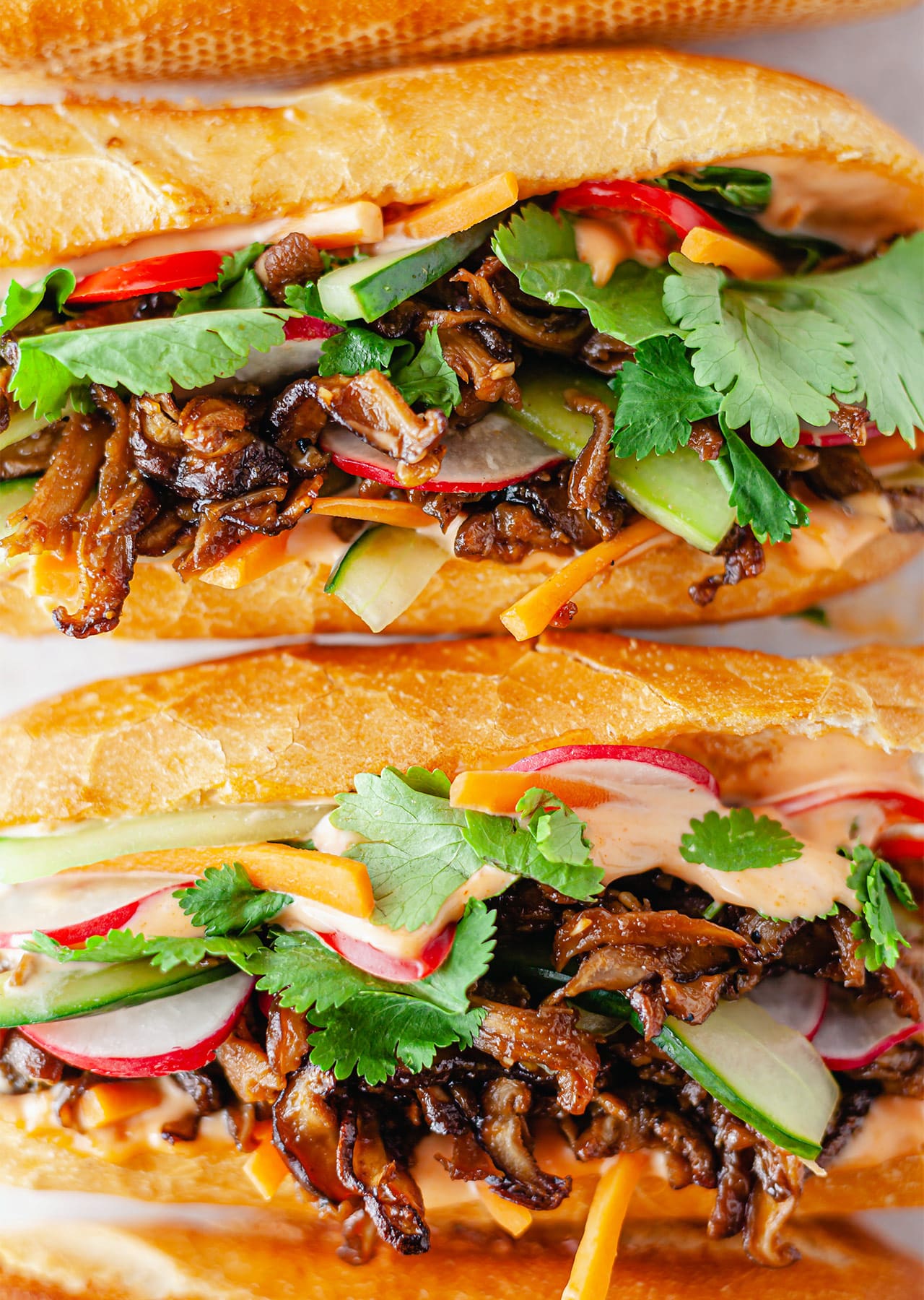 Vegan Banh Mi Baguette Pulled Mushroom Recipe