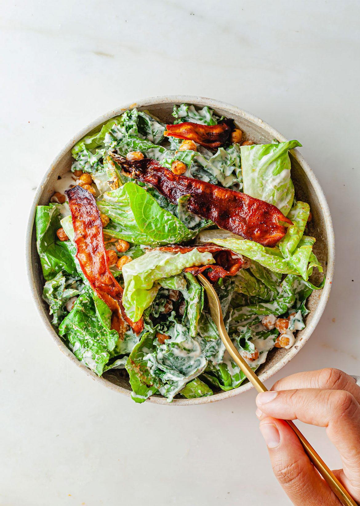 Vegan Carrot Bacon Caesar Salad Recipe