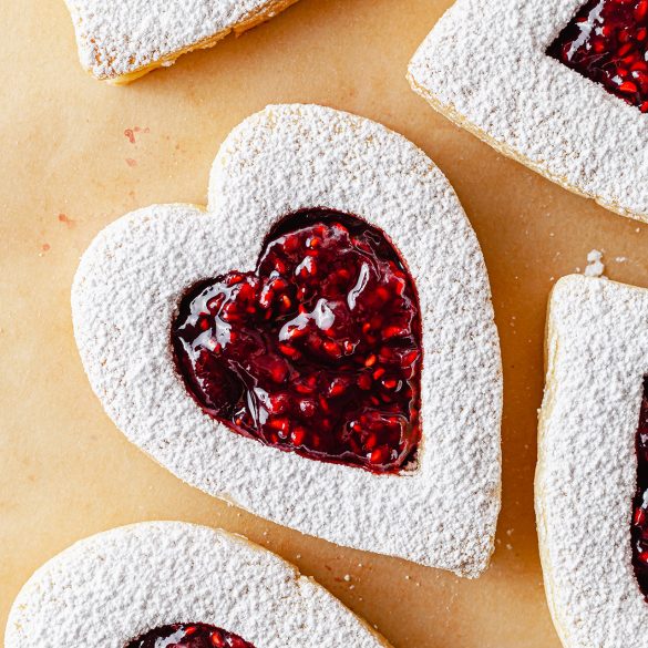 Vegan Jammy Heart Jam Biscuits Recipe