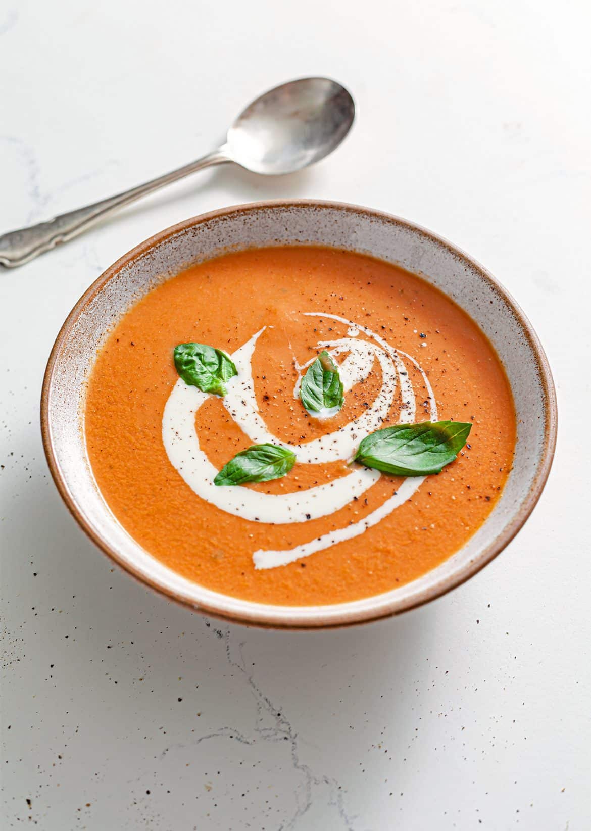 Creamy Tomato Basil Soup Vegan Recipe