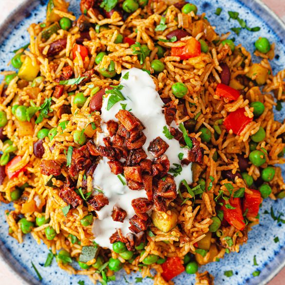 Vegan Chorizo Mushroom Cajun Fried Rice Recipe