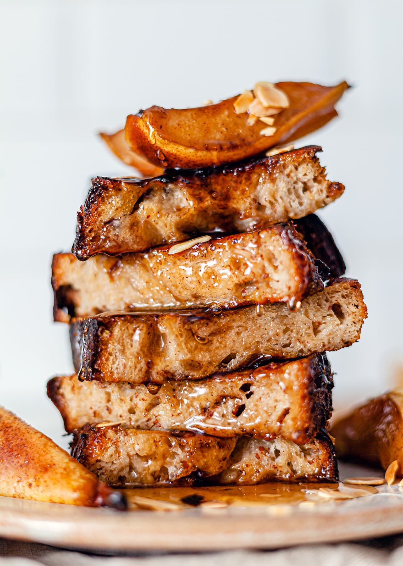 Vegan French Toast Caramelised Pears Recipe