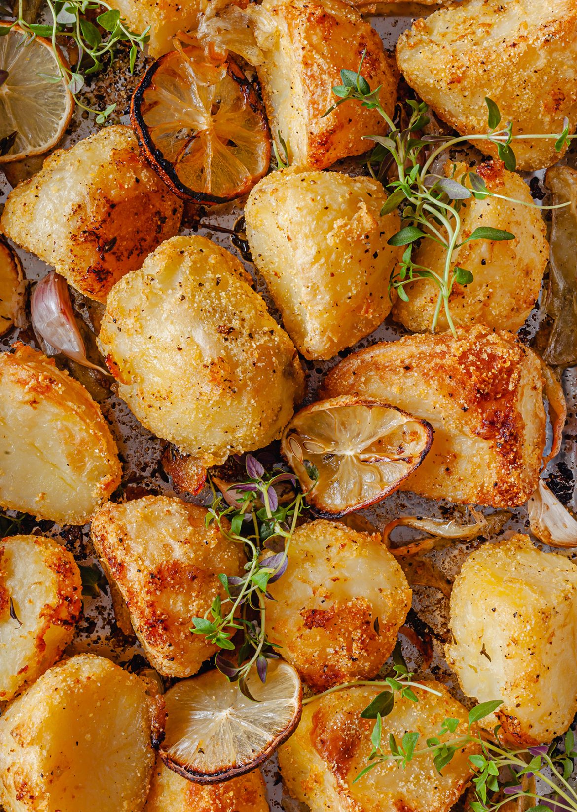 Low-Waste Lemon & Polenta Crispy Roast Potatoes