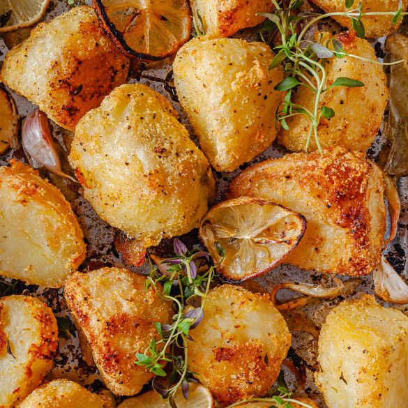 Low-Waste Lemon & Polenta Crispy Roast Potatoes