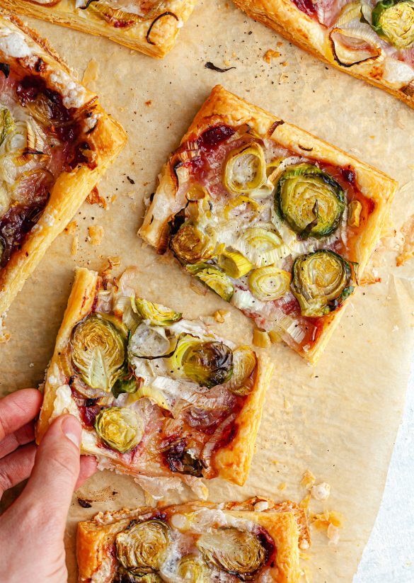 Leek + Brussels Sprouts Tarts Vegan Recipe