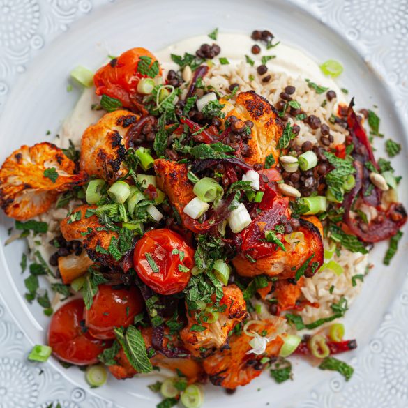 Harrisa Cauliflower and Tofu Garlic Dressing Recipe