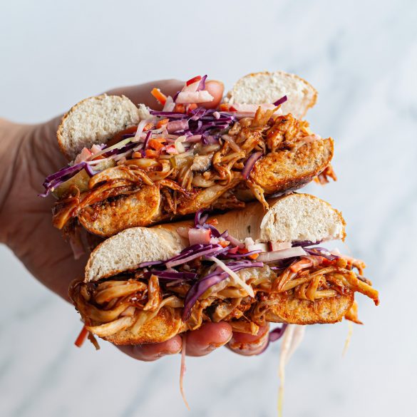 Vegan Pulled Pork Mushroom Bagel Recipe